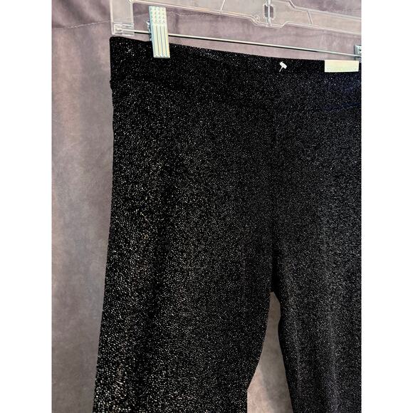 Victoria’s Secret PINK Black Shimmer Glitter Velour Sparkle Leggings Medium NWT - Picture 6 of 10